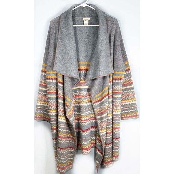 Sundance Lambs Wool Waterfall Draped Open Front Sweater Cardigan - Picture 1 of 12
